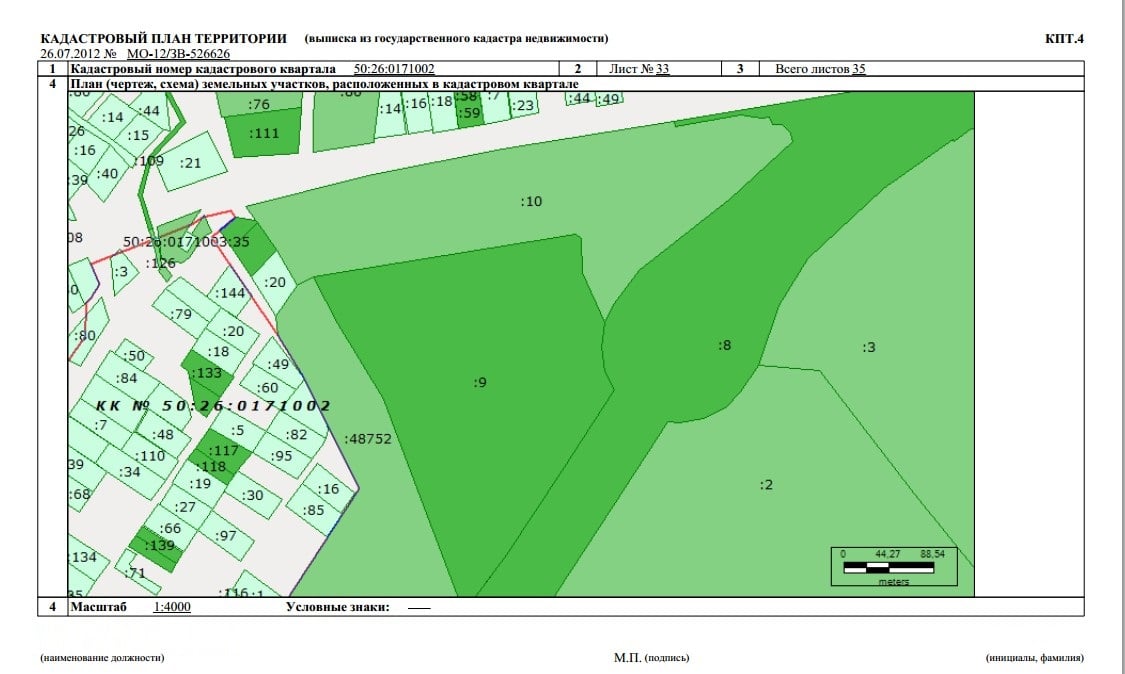 Кадастровый план участка в Киришах